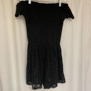 Lace off the shoulder romper